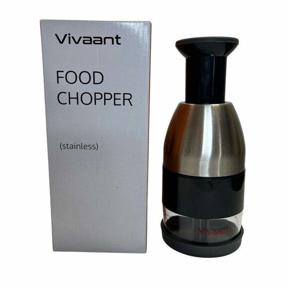 Hand Chopper for Vegetables - Silver/Black Vivaant, Great Gift Idea - Picture 1 of 6